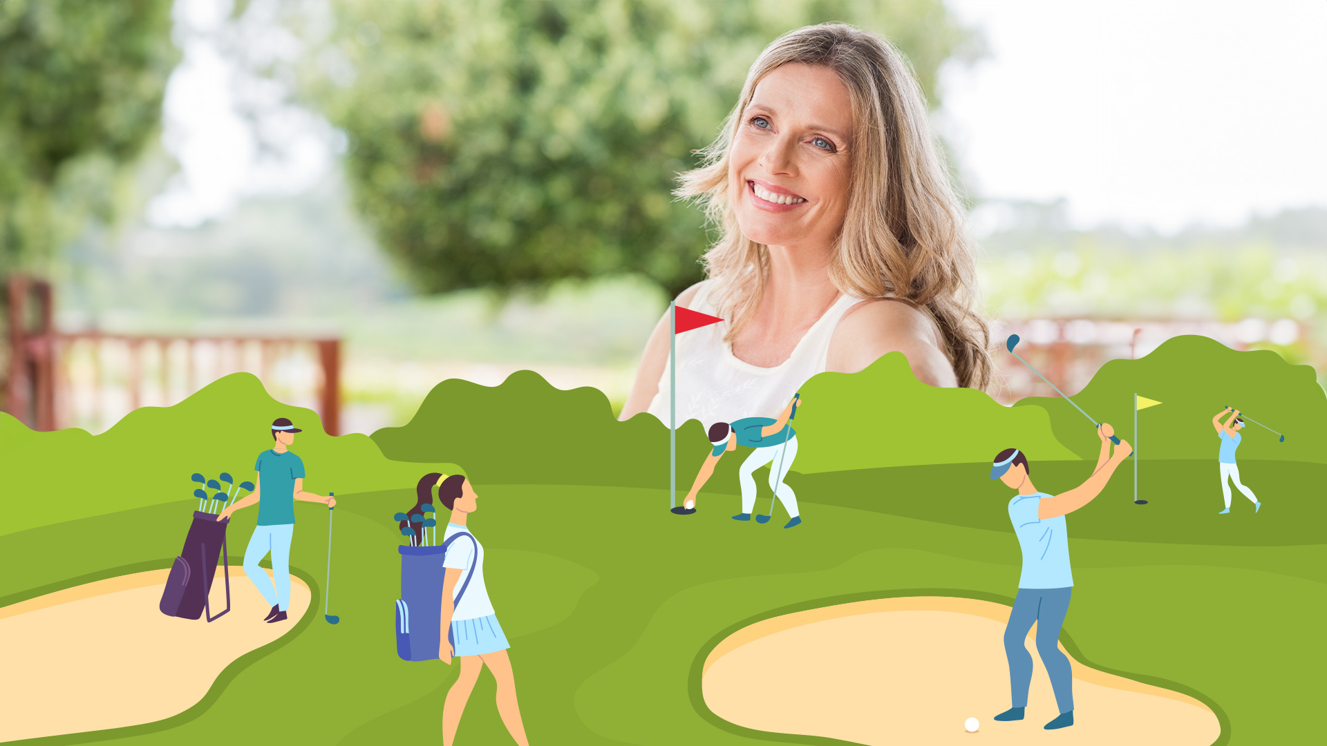 Arbeiten auf dem Golfplatz